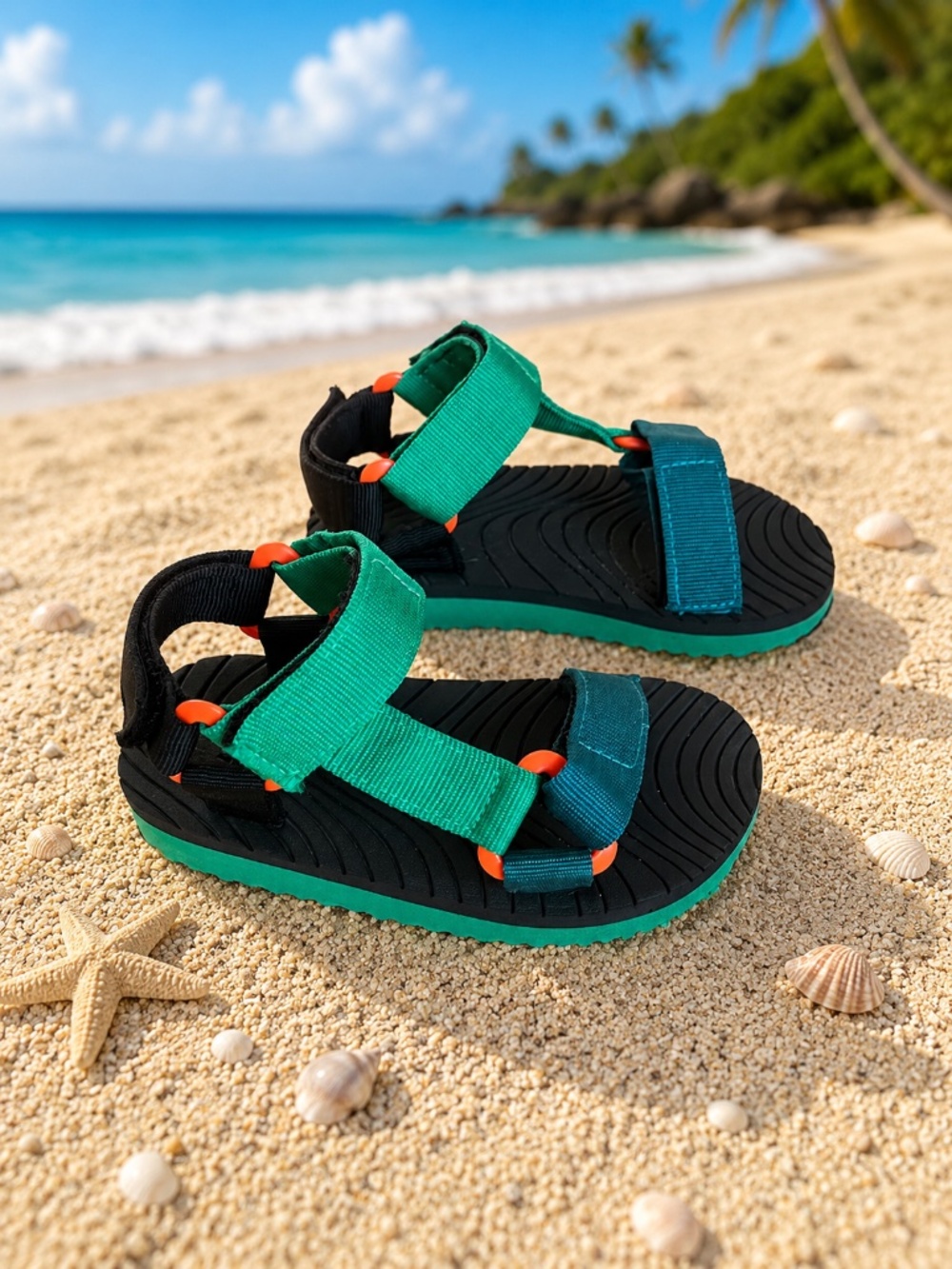 Toddler Sport Sandals Green & Black Size 10.5–11.5